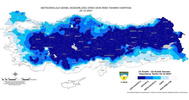 Bolu için zirai don uyarısı........
