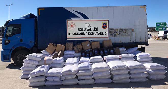 Bolu’da, 3 bin 920 kilogram kaçak tütün ele geçirildi