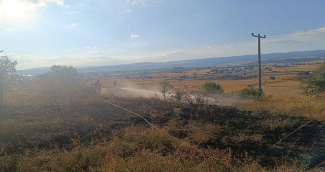 Bolu’da anız yangını ağaçlık alana sıçramadan söndürüldü