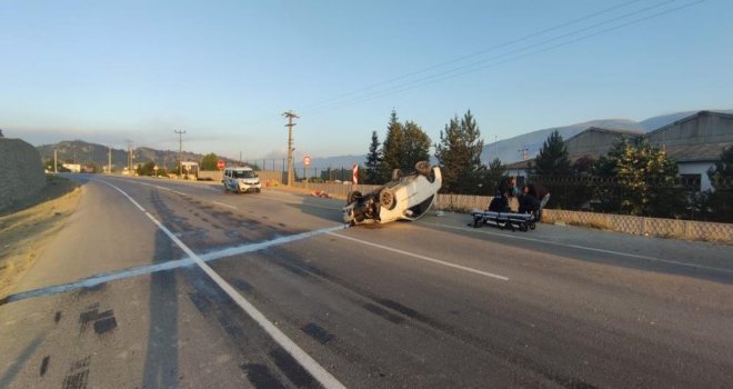 Bolu'da kontrolden çıkan otomobil tepetaklak oldu: 1 yaralı...