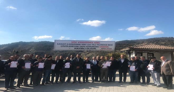 GÖYNÜK SANAYİ SİTESİNİN 22 YILLIK TAPU SORUNU ÇÖZÜLDÜ