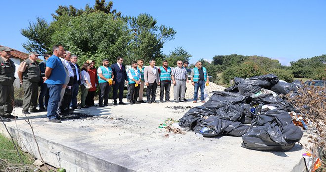 Hükümlüler Gölköy’de torbalar dolusu çöp topladı