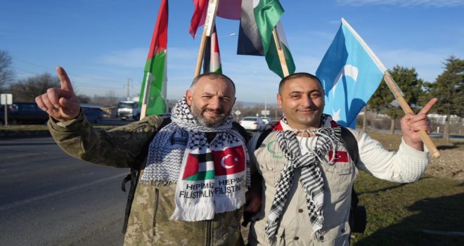 İstanbul’dan Ankara’ya Filistin’e özgürlük için yürüyorlar: 270 kilometre geride kaldı
