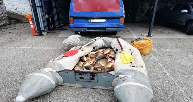 Jandarmadan kaçak balık avlayanlara 32 bin 683 lira ceza