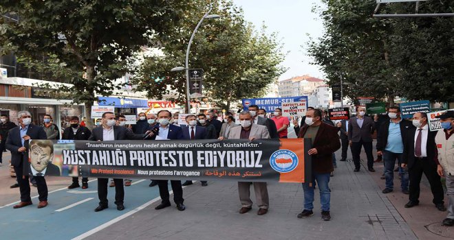 Memur-Sen Fransa Cumhurbaşkanı Emmanuel Macron’u protesto etti