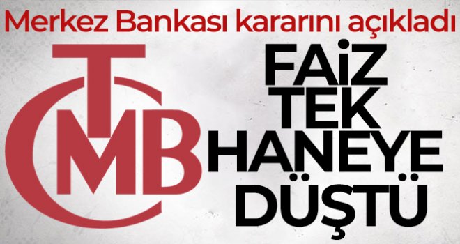 Merkez Bankası faizi 150 baz puan indirdi.....