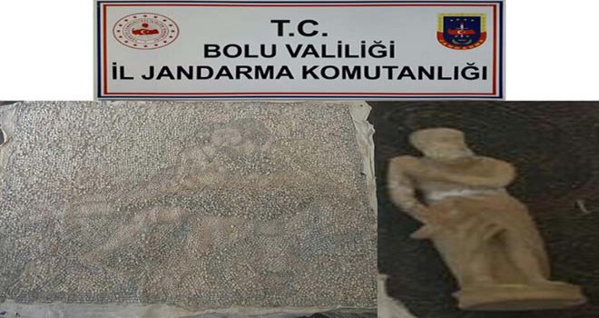 Operasyonda Roma dönemine ait heykel ve mozaik obje ele geçirildi