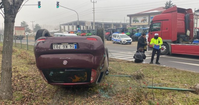 Otomobil takla attı, burunları bile kanamadı.....