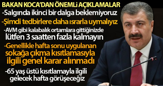 Sağlık Bakanı Fahrettin Koca'dan önemli açıklamalar!....