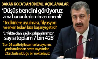 Bakan Koca: ‘Düşüş trendini görüyoruz ama bunun kalıcı olması önemli'