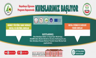 Bolu Belediyesi kursları 15 Ekim’de başlıyor