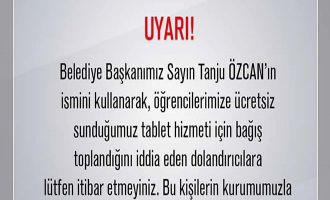 Bolu Belediyesinden Önemli Uyarı …..