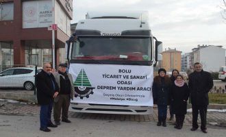 BOLU TSO DEPREM YARDIM ARACI YOLA ÇIKTI 