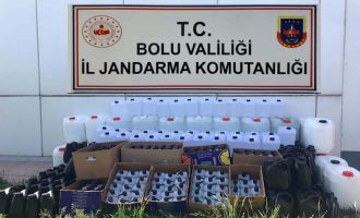Bolu’da bin 100 litre sahte dezenfektan ele geçirildi