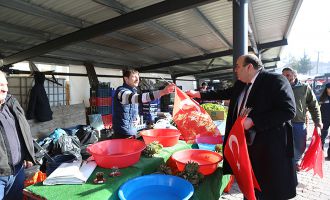 Bolu'da esnaf ve vatandaşlara Türk bayrağı dağıtıldı
