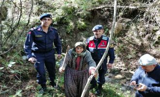 Bolu’da, kaybolan yaşlı kadını jandarma timleri buldu