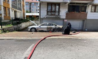 Bolu'da kaynak yapılan otomobil kül oldu.....