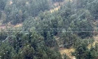 Bolu'da mevsimin ilk kar yağışı başladı 