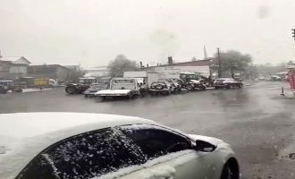 Bolu'da nisan ayında kar sürprizi....