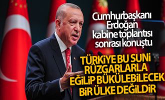 Cumhurbaşkanı Erdoğan: 'Türkiye bu suni rüzgarlarla eğilip bükülebilecek bir ülke değildir'