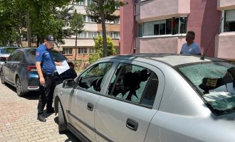 Otomobile baltayla saldırdılar..........