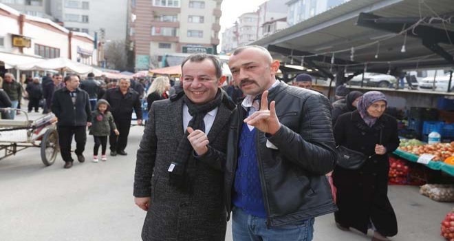 TANJU ÖZCAN’A PAZARDA SEVGİ SELİ