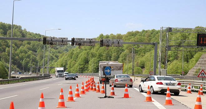TEM Otoyolu Bolu Dağı geçişinde yol çalışması başladı