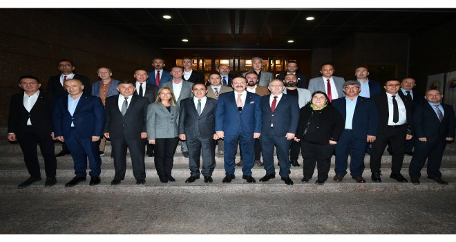 TSO BAŞKANI TÜRKER ATEŞ, MECLİS BAŞKANI AYDOĞAN TEKİN VE MECLİS ÜYELERİ TÜRKİYE ODALAR VE BORSALAR BİRLİĞİNİ ZİYARET ETTİ